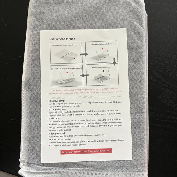 Mobile Phone Video Amplifier / Portable Home Cinema Enlarger Black New in Box - Picture 5 of 10